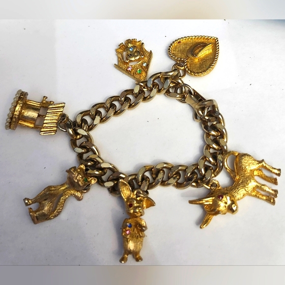 RARE Vtg HOBCO House of Borvani 6 Charm Bracelet - Picture 3 of 5